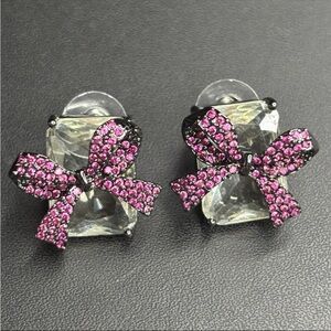 Express Pink and Silver Bow Earrings